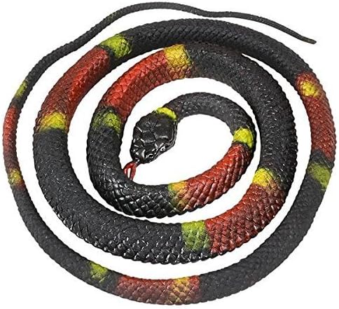 New Novelty Fake Realistic Looking 48 Inch Curled Up Rubber Eastern Coral Snake