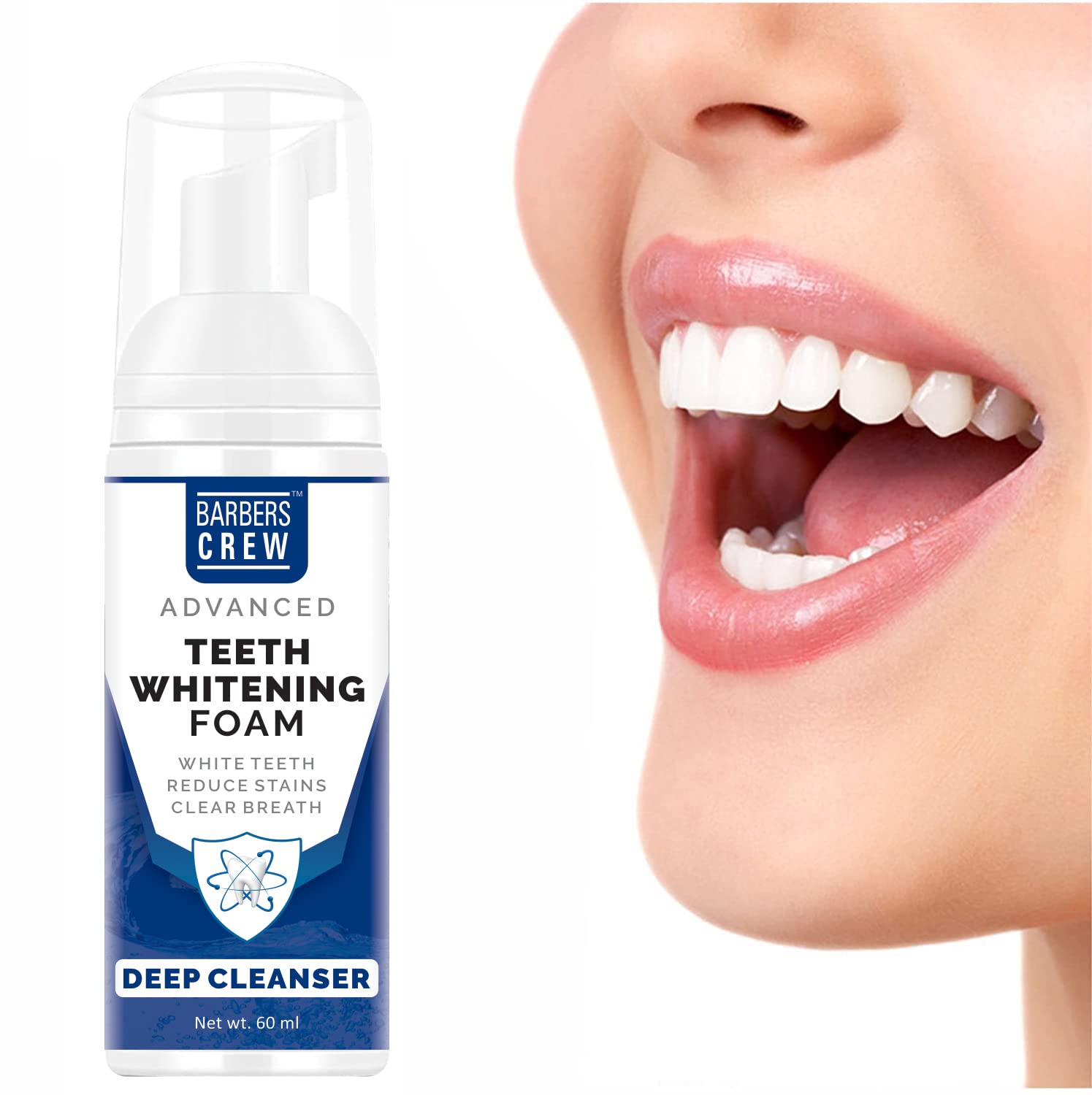 Barbers Crew Teeth Cleansing Foam To Remove Yellow Stains Tartar and Tobacco Stains 60 ML 3