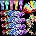 125 Pack Glow Sticks New Years Eve Party Supplies 2024 LED Light Up Toy Glow in The Dark for Kid/Adult with 100 Glow Stick Necklaces Bracelets 25 Shutter Shades Glasses Birthday Carnival Party Favors