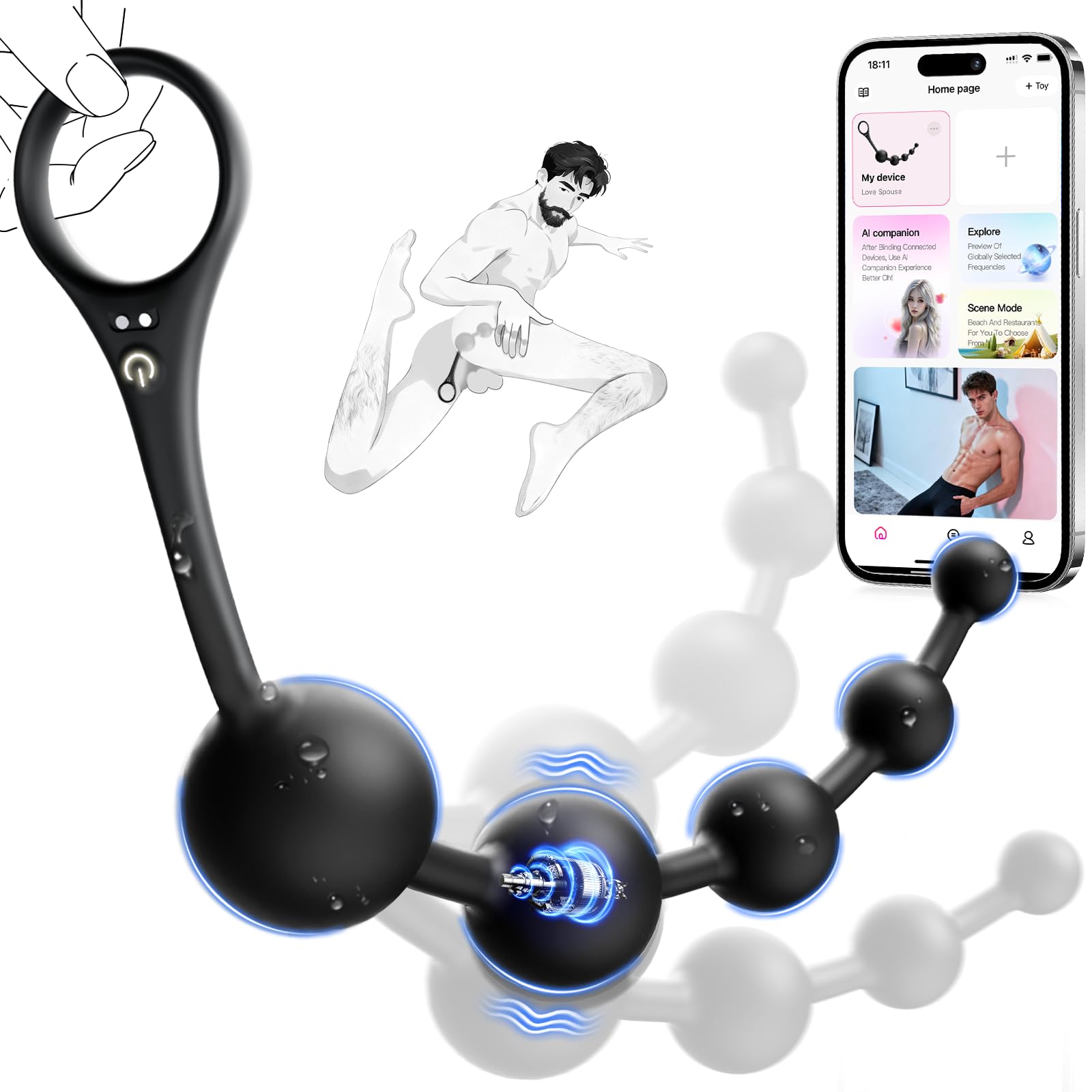 Anal Beads Vibrator Sex Toys - 14 5 Inch App Remote Control Butt Plug G-spot Vaginal Prostate Massager