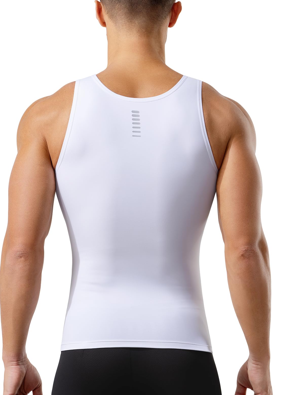 Męski podkoszulek kompresyjny z płaskim brzuchem - Body Shaper wyszczuplająca bielizna bez rękawów - koszulka modelująca