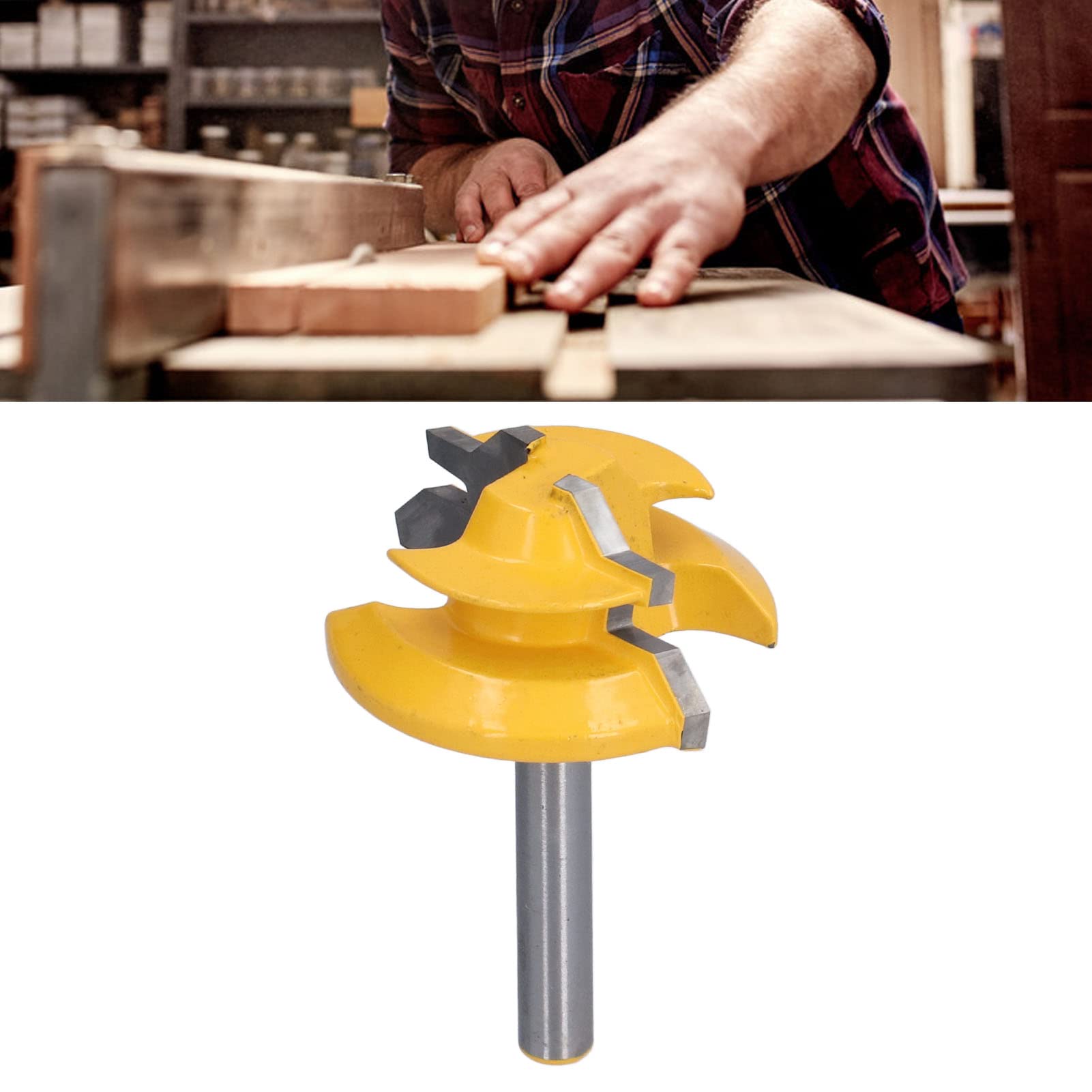6mm Gambo Fresa per Scanalatura Legno, Fresa per Tagli Legno a 45° Lock Mitre Router Bits Router Bit Punte di Falegnameria Strumento per Lavorazione del per Macchina per Incisione