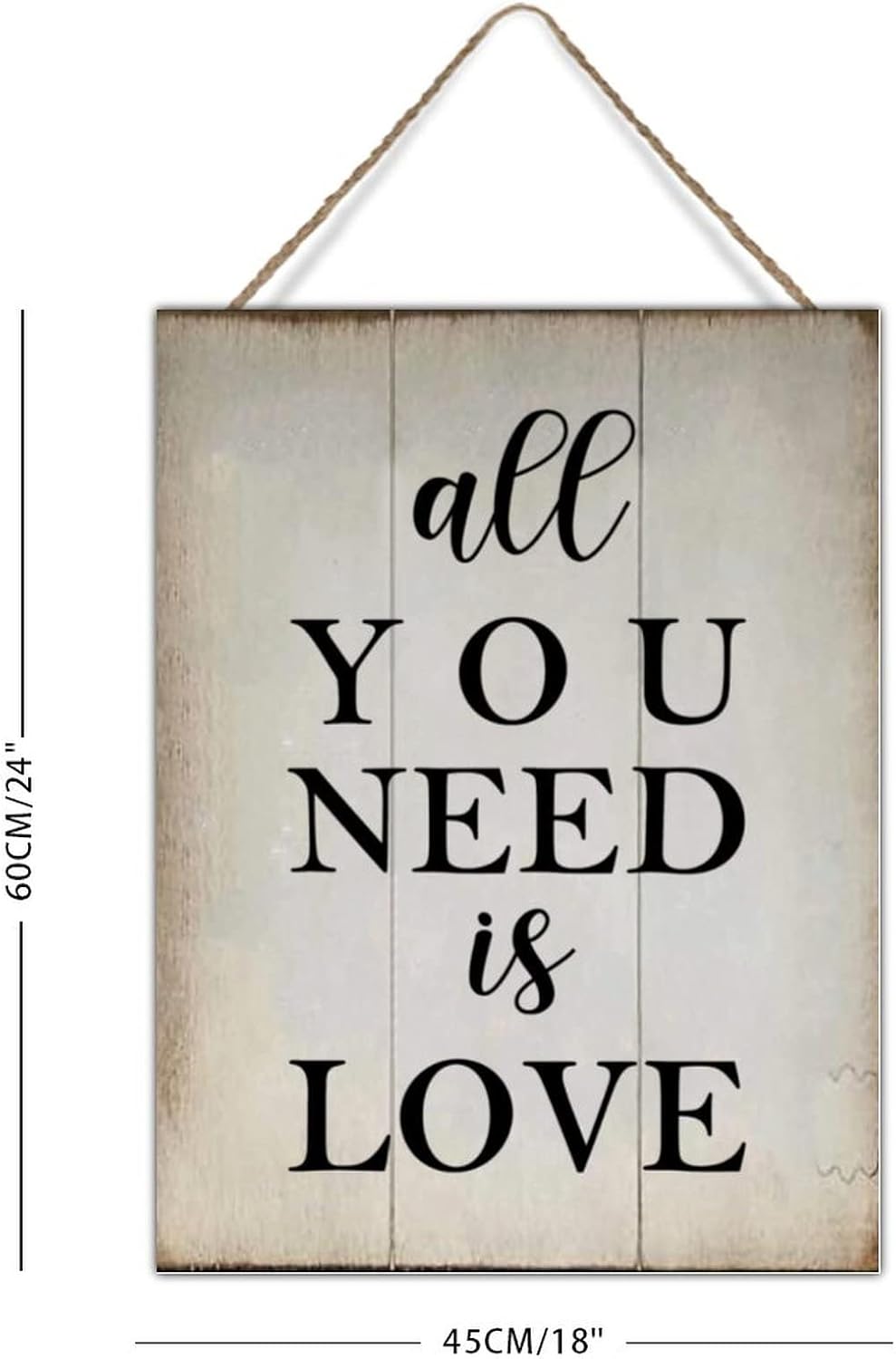 Wall Decor Wood Sign All You Need is Love Sign Inspirational Quotes Religious Wood Wall Art Signs Rustic Wood Sign for Living Room Bedroom 18x24in Housewarminmg Gift to Friend