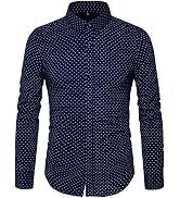 MUSE FATH Men's Printed Cotton Casual Long Sleeve Regular Fit Dress Shirt