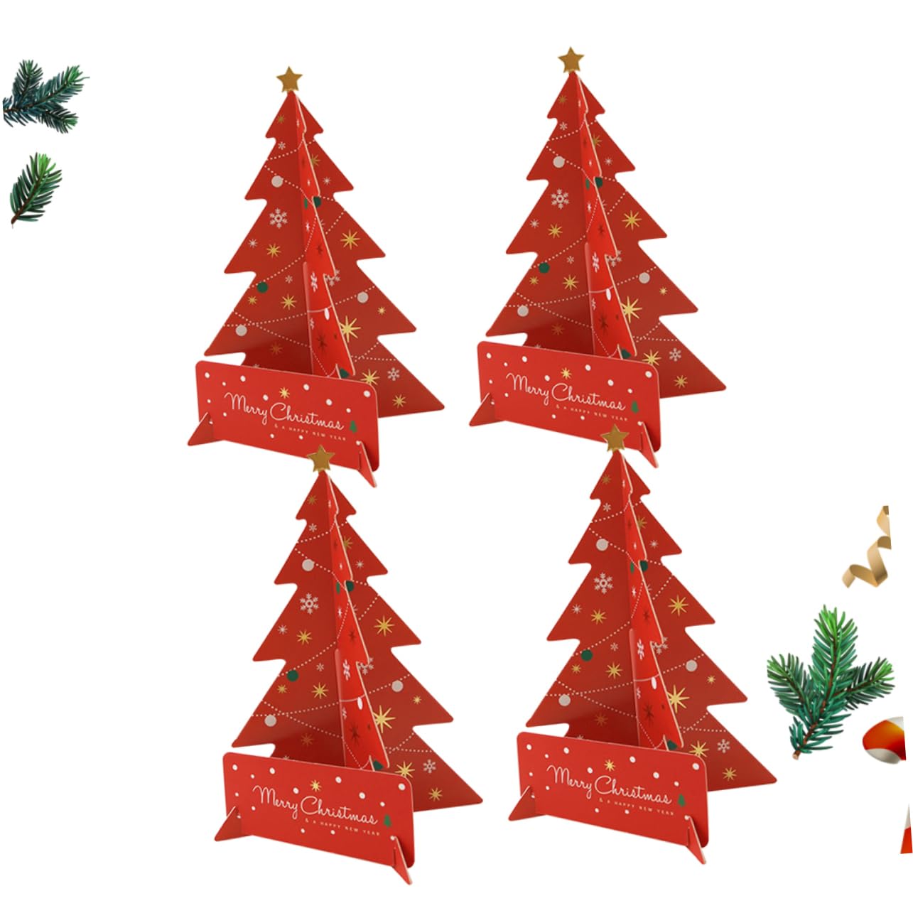 EXCEART 12sätze Weihnachtskarten Kreative Farbenfrohe Grußkarten Mit Weihnachtsbaum-design Für Festliche Anlässe Inklusive Umschläge Für Familie Und Freunde