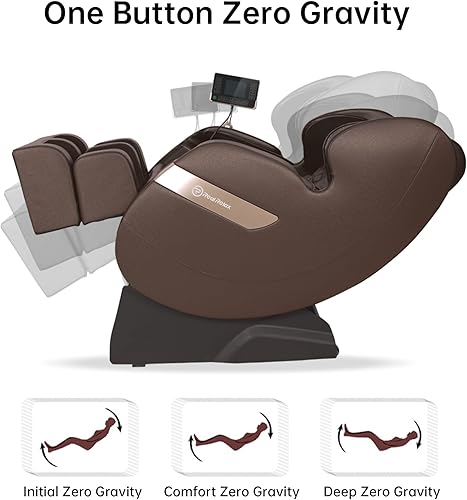 Miniatura 6 de Real Relax Silla de masaje 2024 de doble núcleo S Track, sillón reclinable de masaje de cuerpo completo de gravedad cero con control de aplicación,