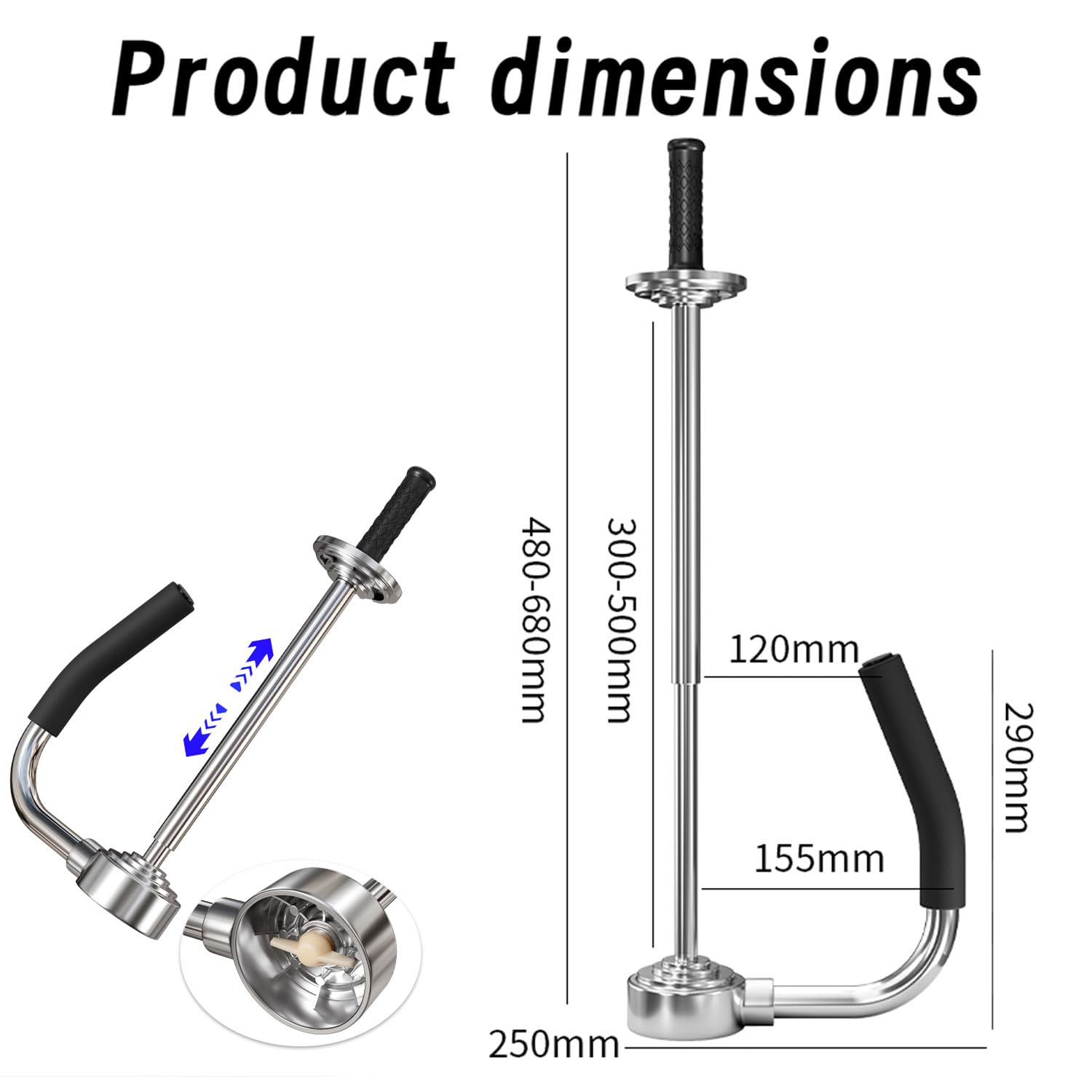 Dévidoir Manuel de Film Étirable, Dérouleur avec Poignée Ergonomique,Convient aux Rouleaux 30-50 cm,Idéal pour Emballage Meubles,Machines et Gros Articles
