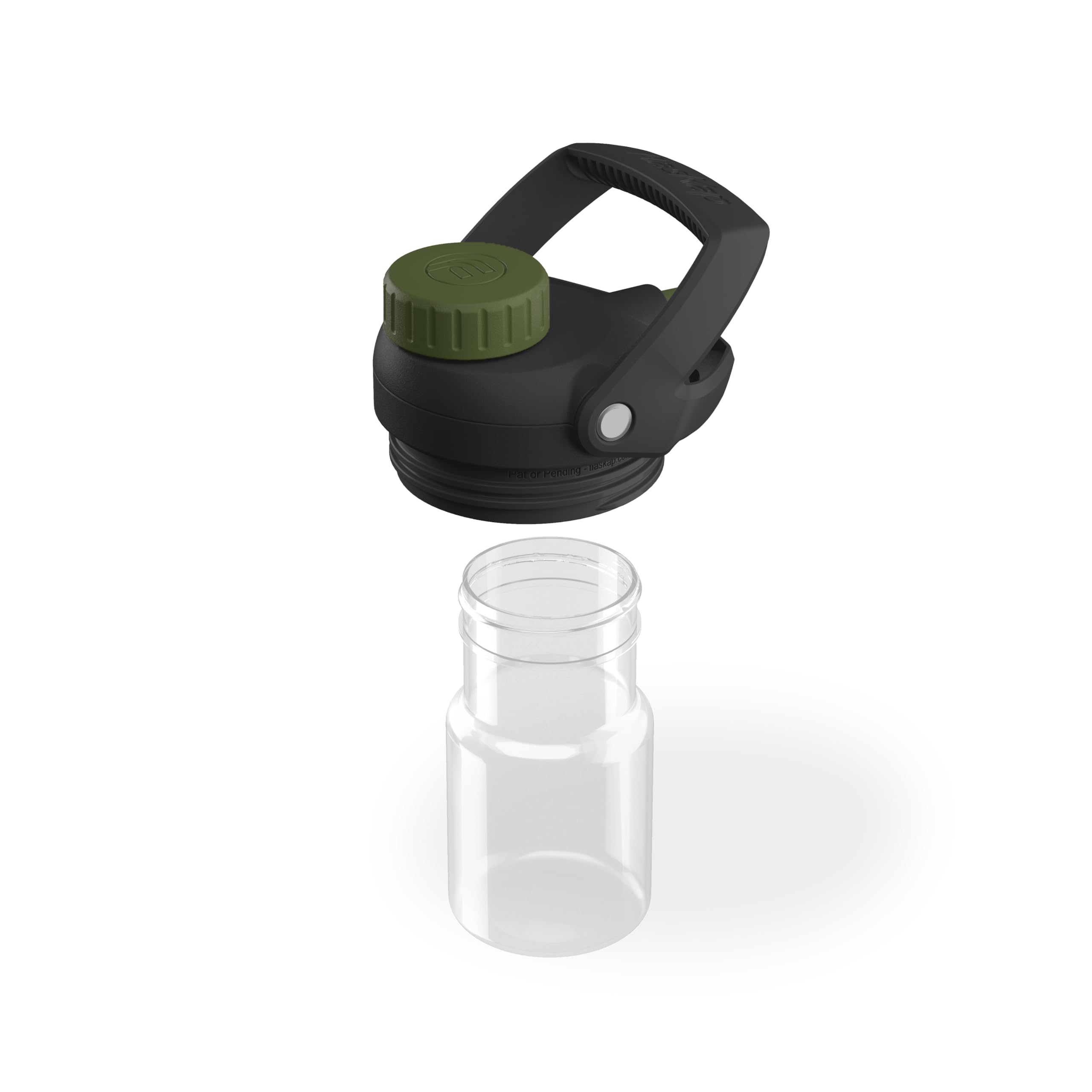 Flaskap FreePour Kap with 6oz Removable Liquor Well | Lid Compatible with the Yeti Rambler Bottle (Blazin Green)