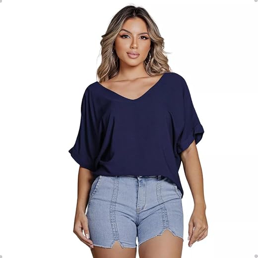 Blusa Feminina Gola V Lisa