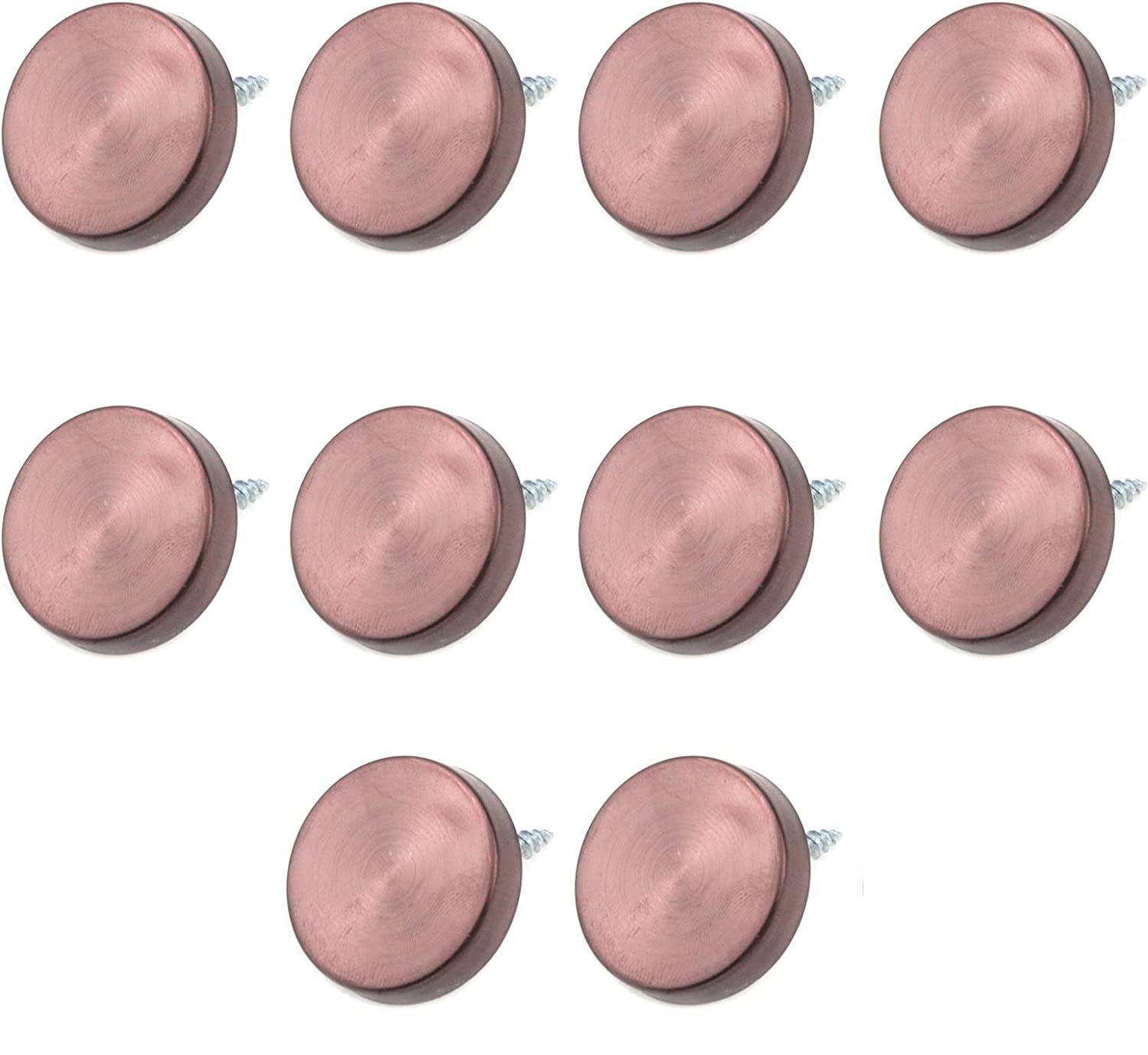 VICTAC Rose Gold Decorative Brass Mirror Cap Cover for Mirror, Sign/Advertising, Name Plate Mirror Brass Round Screw Cap Wardrobes Furniture Fittings Pack of 10-image-44