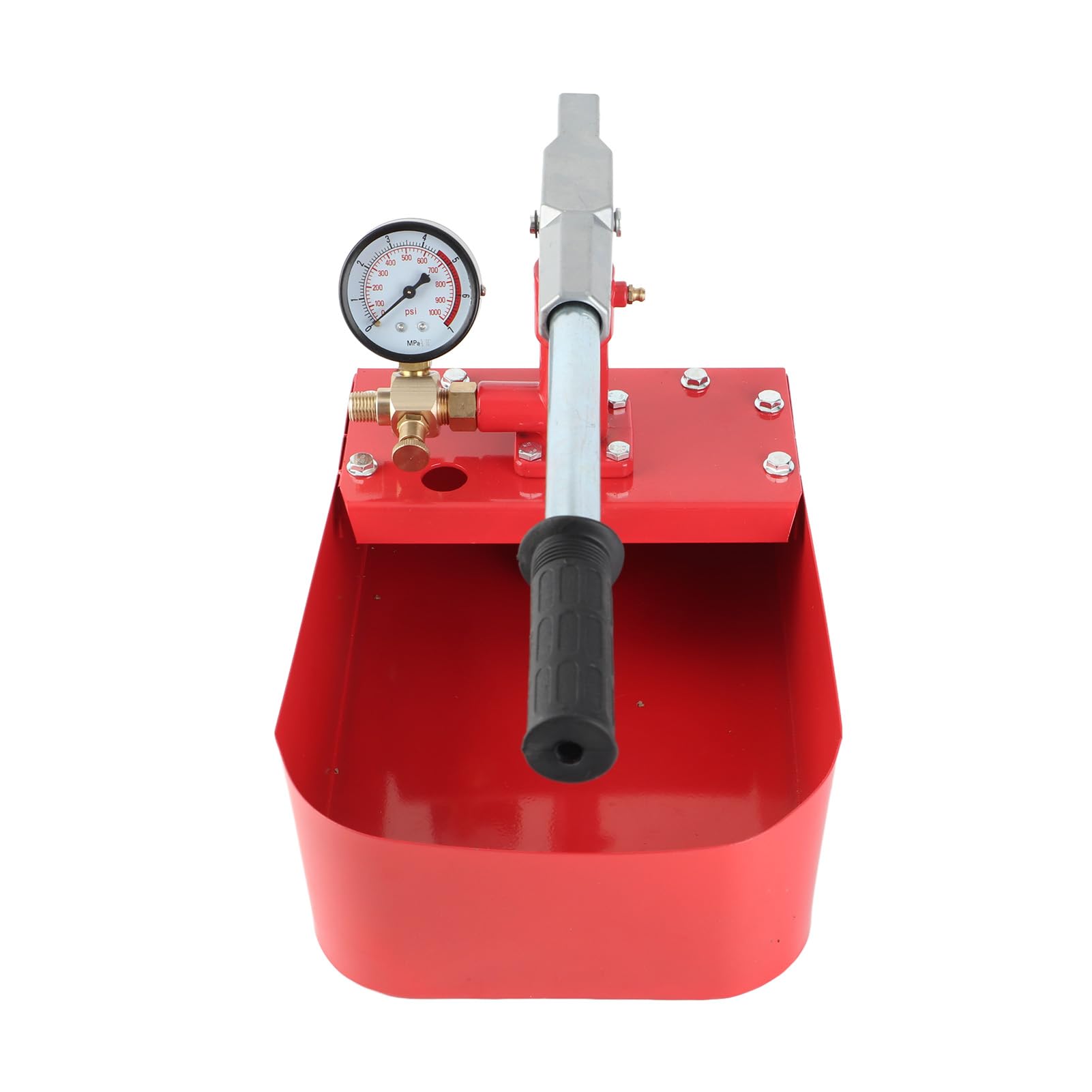 Generic Pompa di Prova Idraulica Manuale da 1000 PSI, Strumento Manuale Durevole per Prove di Pressione per Impianti Idraulici Ed Edili, Materiale in Ferro di Alta qualità, Include Anelli di Tenuta