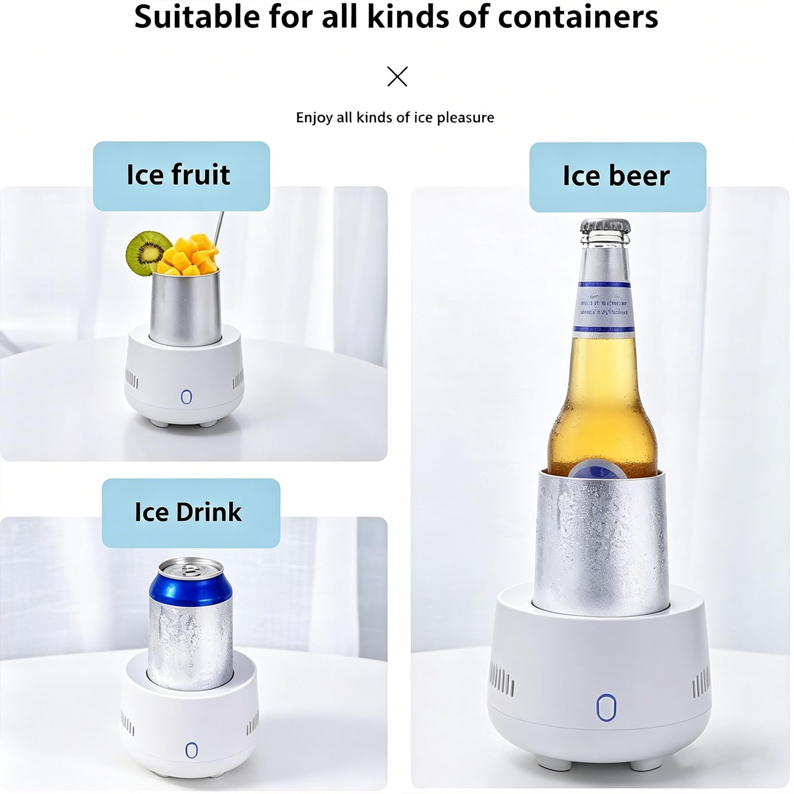 Tazza Portatile a Raffreddamento rapido, refrigeratore elettronico rapido for Bottiglie da 3 Minuti, refrigeratore istantaneo for Bevande for Birra, Soda, Vino con Controllo della Temperatura