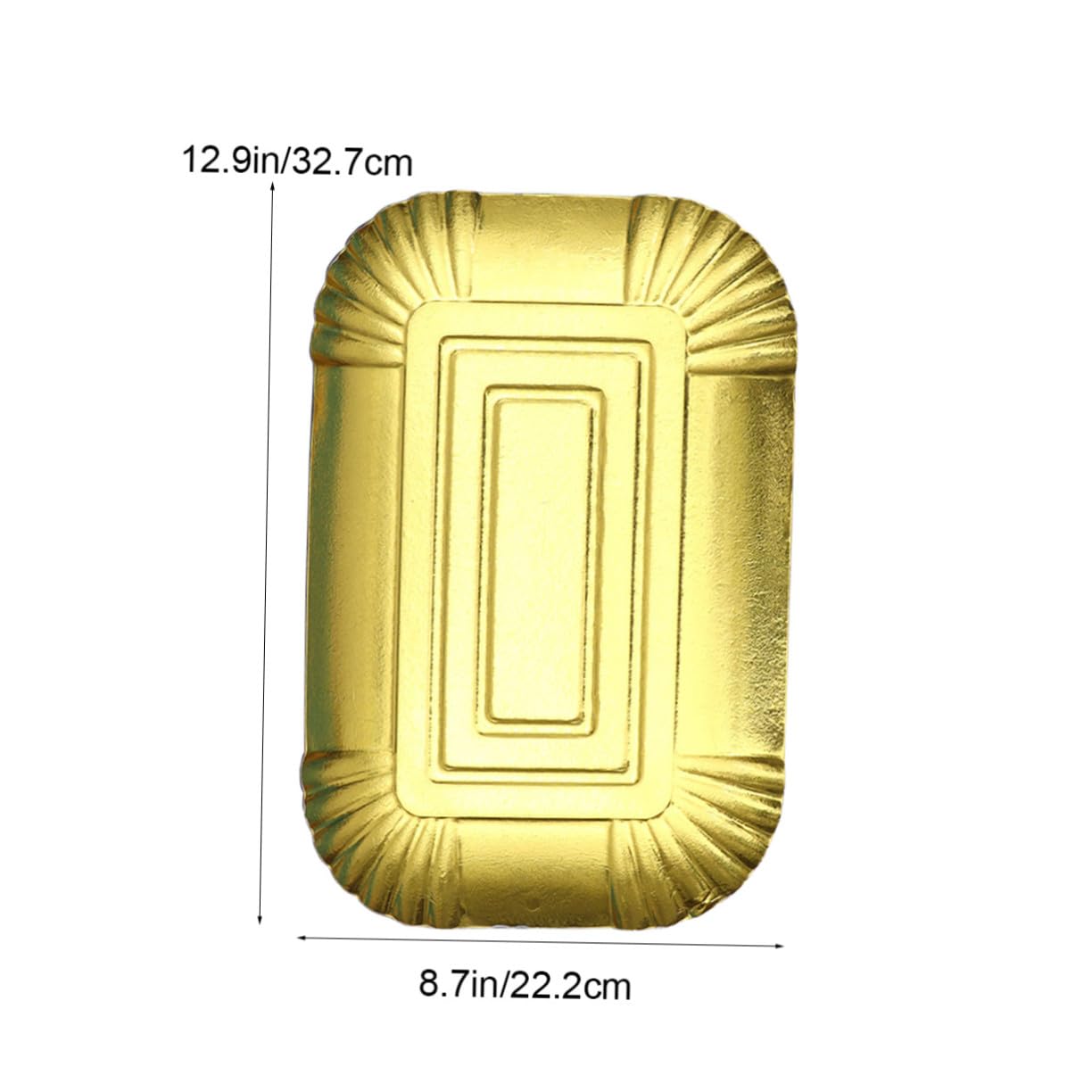 Platos Desechables de Papel Aluminio Dorado, 10, Bandeja para Banquetes
