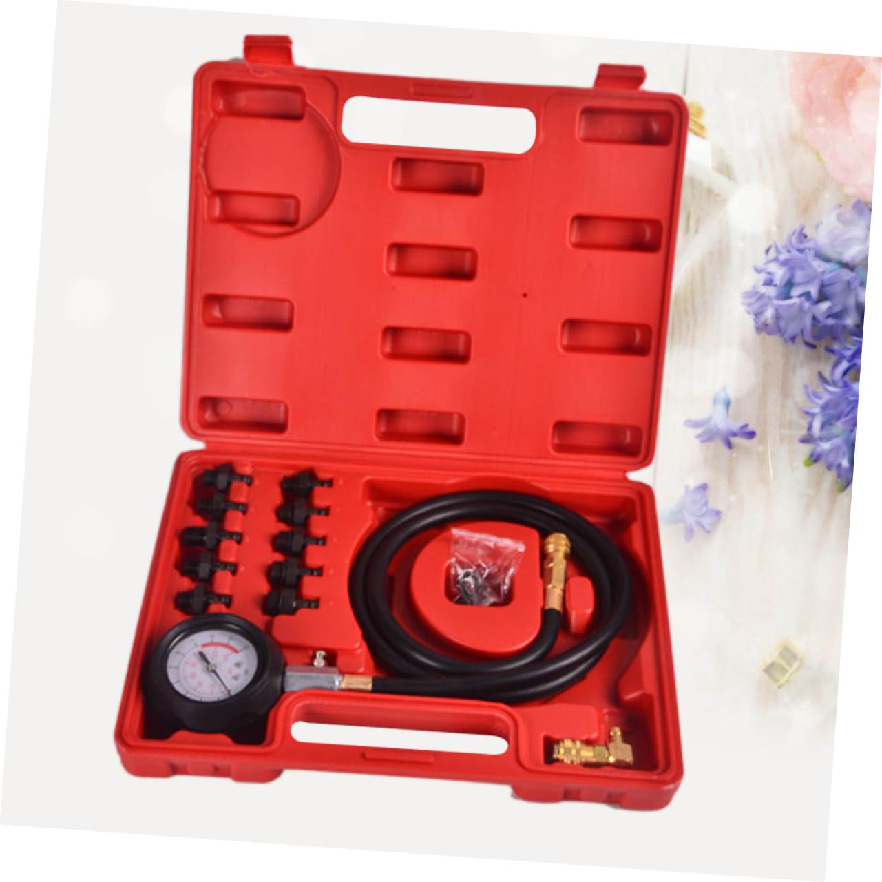 ULTECHNOVO Kit De Medición De Presión De Aceite Motor con Protector De Adecuado para Estuche De Plástico Fácil De Leer