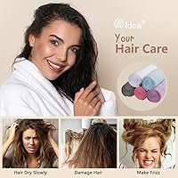 Vista 3 de AIDEA Toalla de microfibra para el cabello, paquete de 5 turbantes, súper absorbentes, de secado rápido para todo tipo de cabello, accesorios