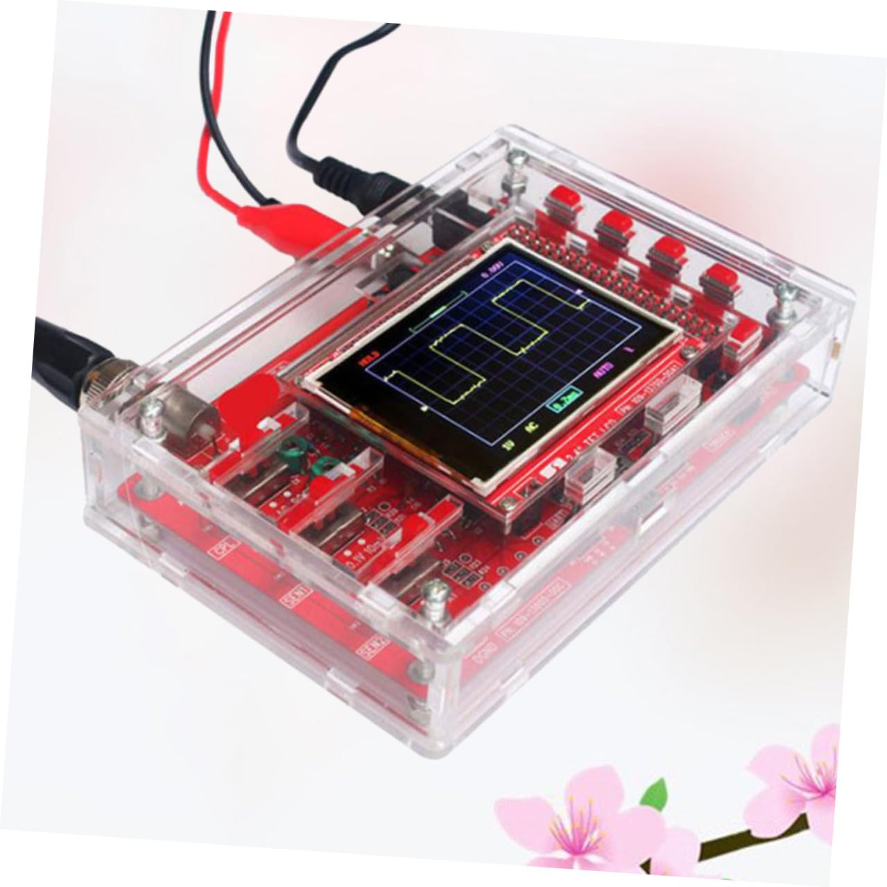 Healeved Kit Oscilloscopio Digitale Stm32f103c8 Schermo Tft 2.4 Pollici, Custodia Acrilica Fai da Te, Funzione Freeze Waveform e Modalità Regolare per Sviluppo Arm