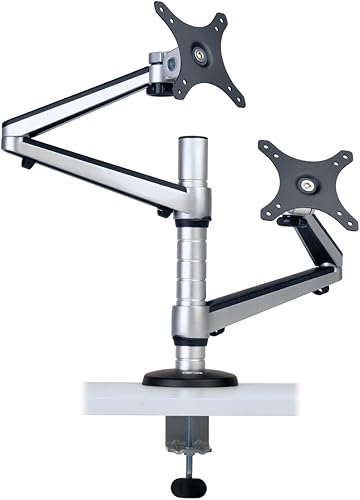 TRIPP LITE DDR1327DCS - Brazo giratorio para montaje en escritorio LCD de doble pantalla para panel plano de 13-27 pulgadas