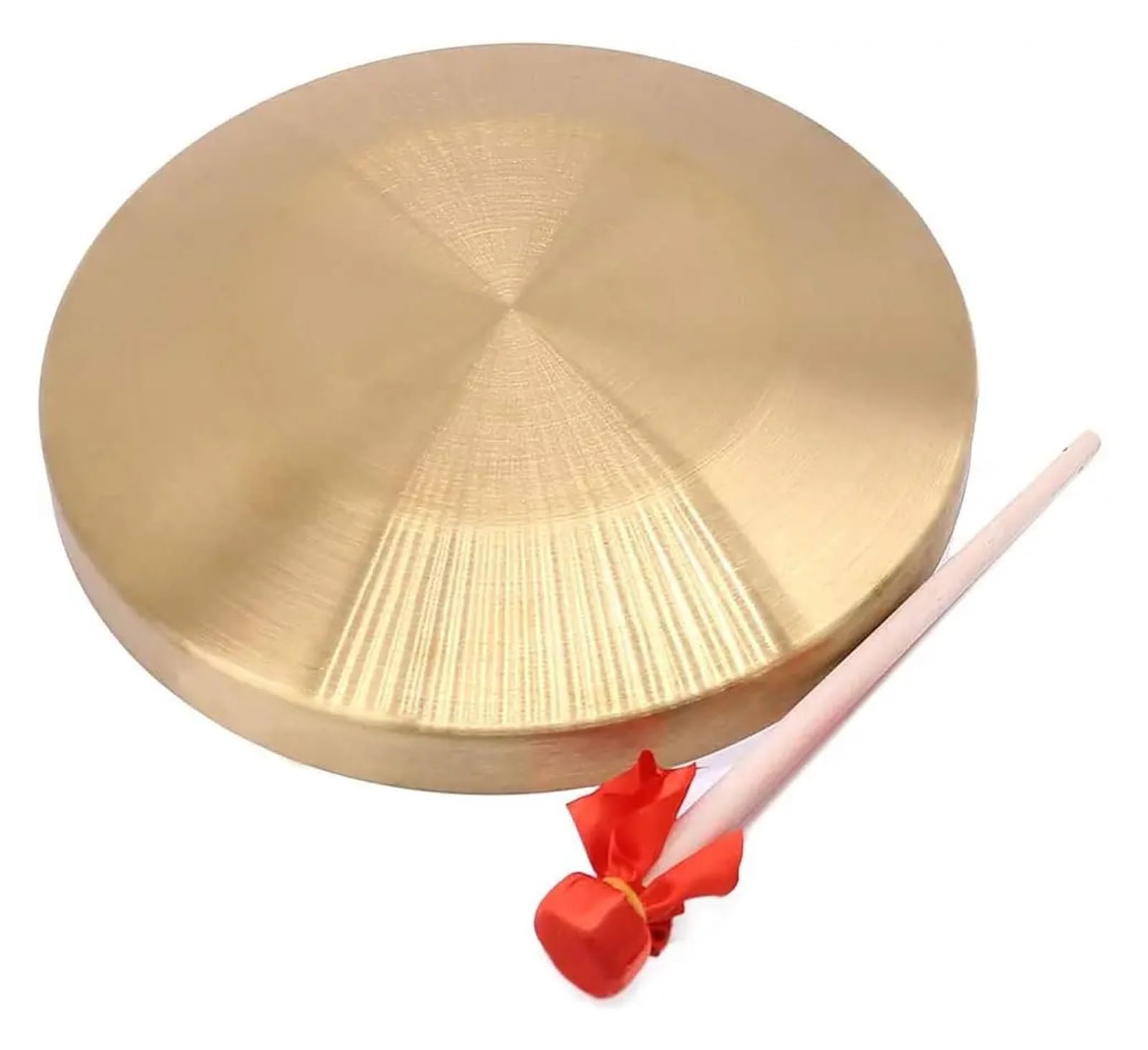 Címbalos chinos portátiles de latón, Gong chino de latón dorado de 15 a 32 cm con mazo de madera(22 cm)