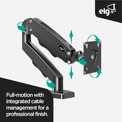 Miniatura 4 de ELG Soporte de escritorio giratorio de movimiento completo para un solo monitor Potencie su espacio de trabajo con una flexibilidad inigualable para