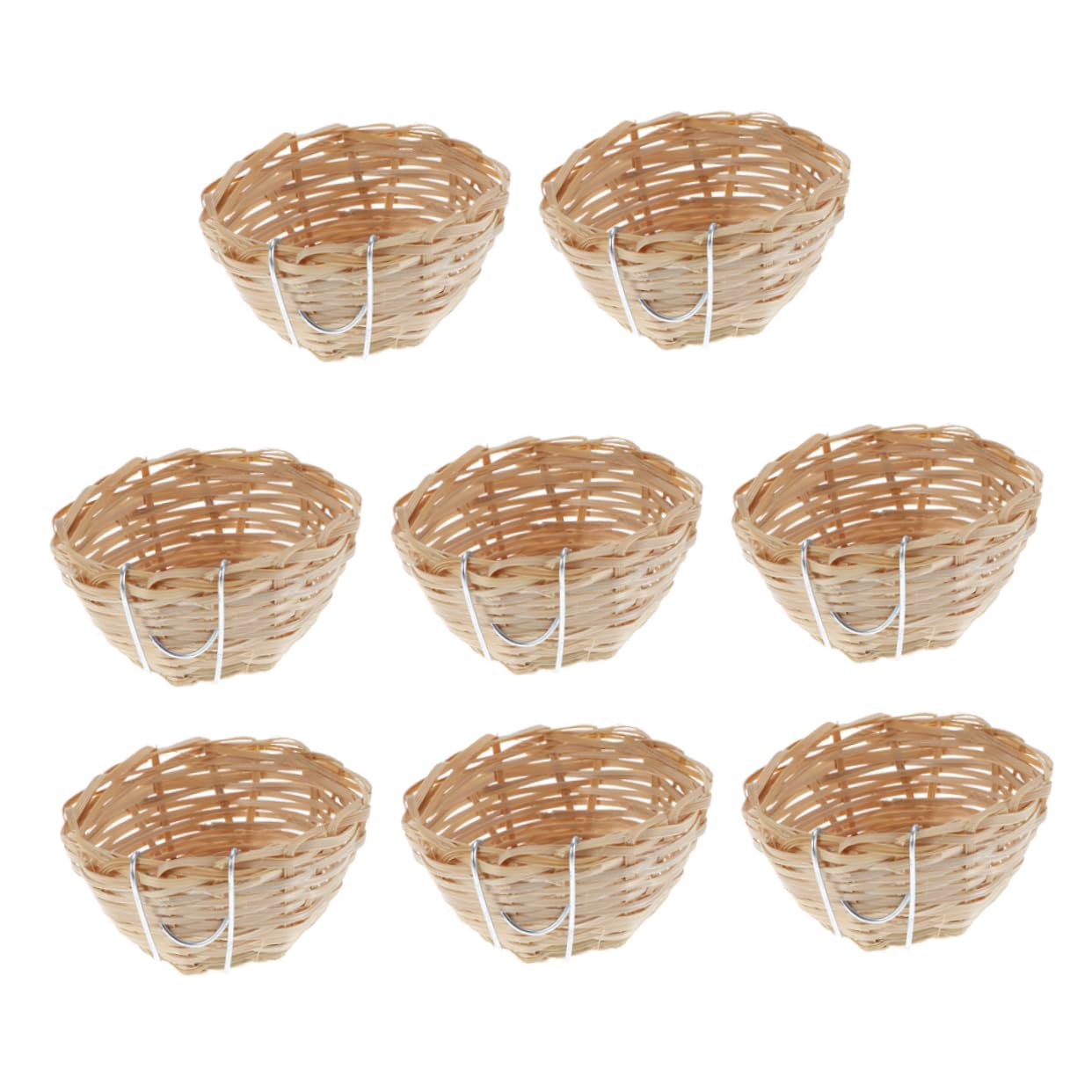 POPETPOP 8Pcs Natural Bird Nests with Hooks Decorative and Functional Bird Sanctuary for Perching and Breeding Easy to Hang