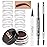 evpct Eyebrow Stencils Kit for Women Shaping, Eyebrow Shaper Makeup Kit, Eye Brow Stencil Shaper Tinting kits for Women, with Eyeliner, Eyebrows Pencil, Pomade, Brush and 10 Stencils, Kit04 DARK BROWN