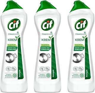 Cif Krem Temizleyici, Amonyaklı, Cleanboost Teknolojisi, 500 ml, 3'lü Paket