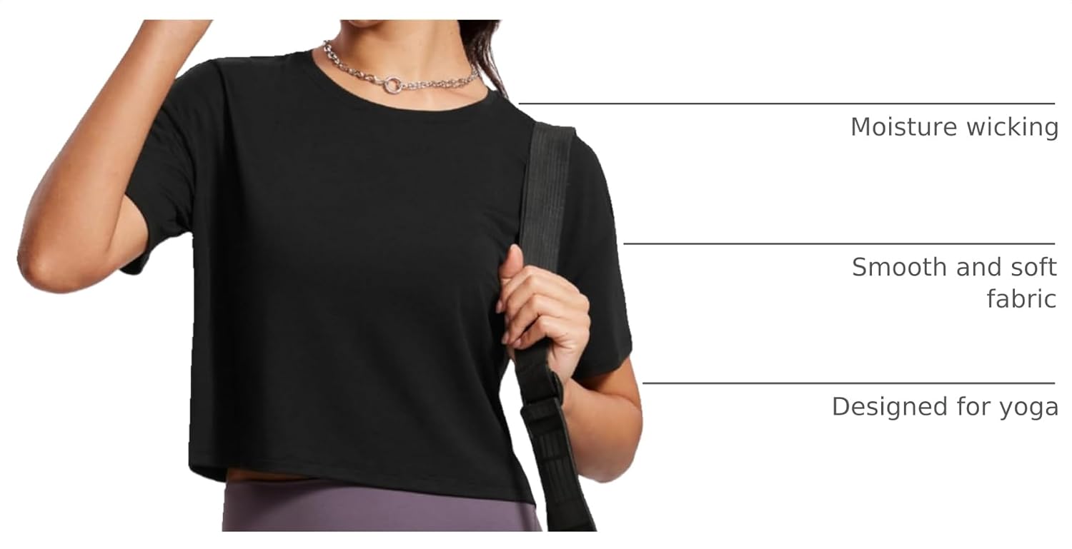 CRZ YOGA Open Back Crop T-Shirt