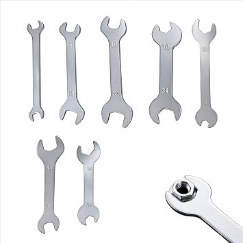 Spanner Set, Thin, Hex Spanner, Thin, Double Opening, Lightweight, Multifunctional, Repair Tool, Easy to Carry, For Light Work, Maintenance Tool, 7-Piece Set, Item 5.5-14MM Size Selection