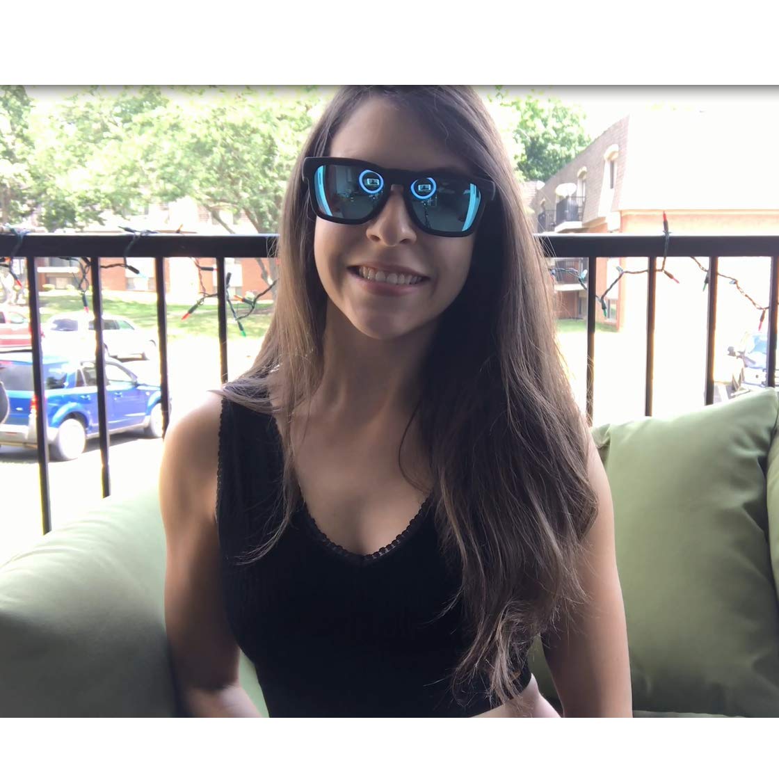 OhO sunshine Gafas de Sol de Audio Resistentes al Agua, Gafas de Sol Bluetooth de Moda para Escuchar música y Hacer Llamadas telefónicas, Lente polarizada UV400