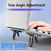 Vista 4 de Soporte de teclado de computadora de aleación de zinc para escritorio, elevador de teclado plegable con 2 ángulos ajustables, soporte invisible