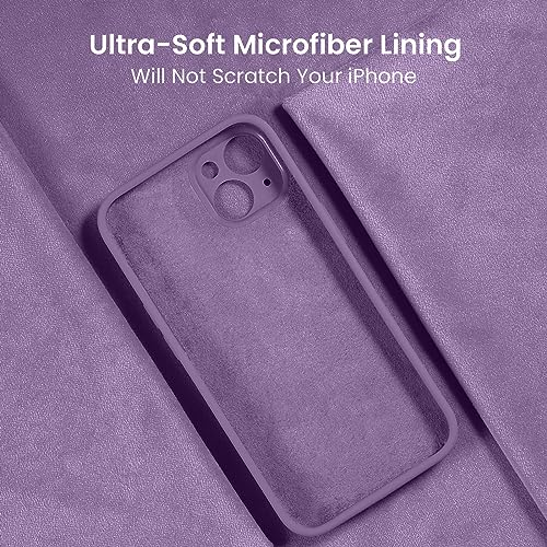 Image of FireNova Designed for iPhone 15 Case, Silicone Upgraded [Camera Protection] Phone Case, Soft Anti-Scratch Microfiber Lining Inside, 6.1 inch, Light Purple