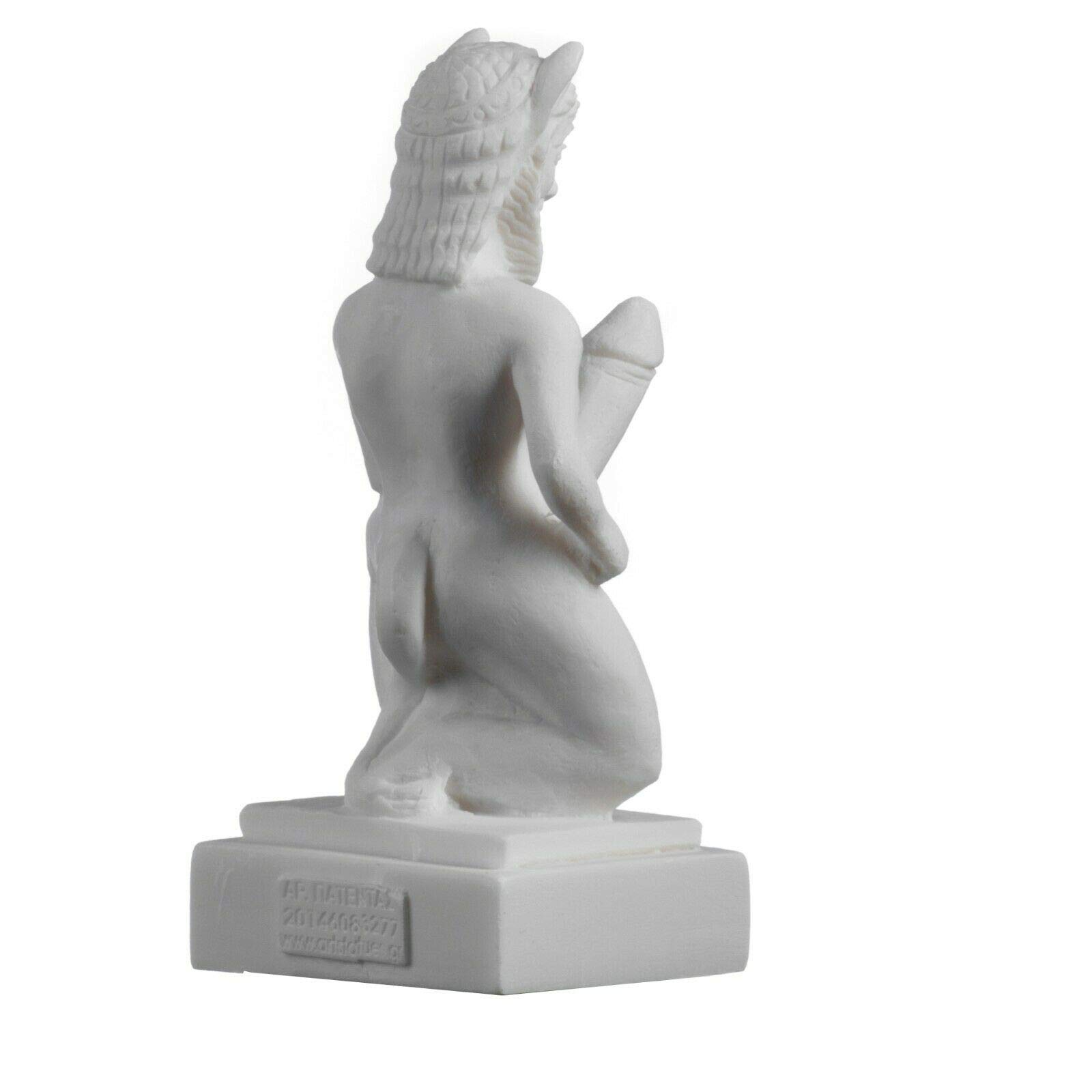 BeautifulGreekStatues Satyr grecka mitologia rzymska statuetka ręcznie robiona alabaster nagi mężczyzna figurka 14 cm