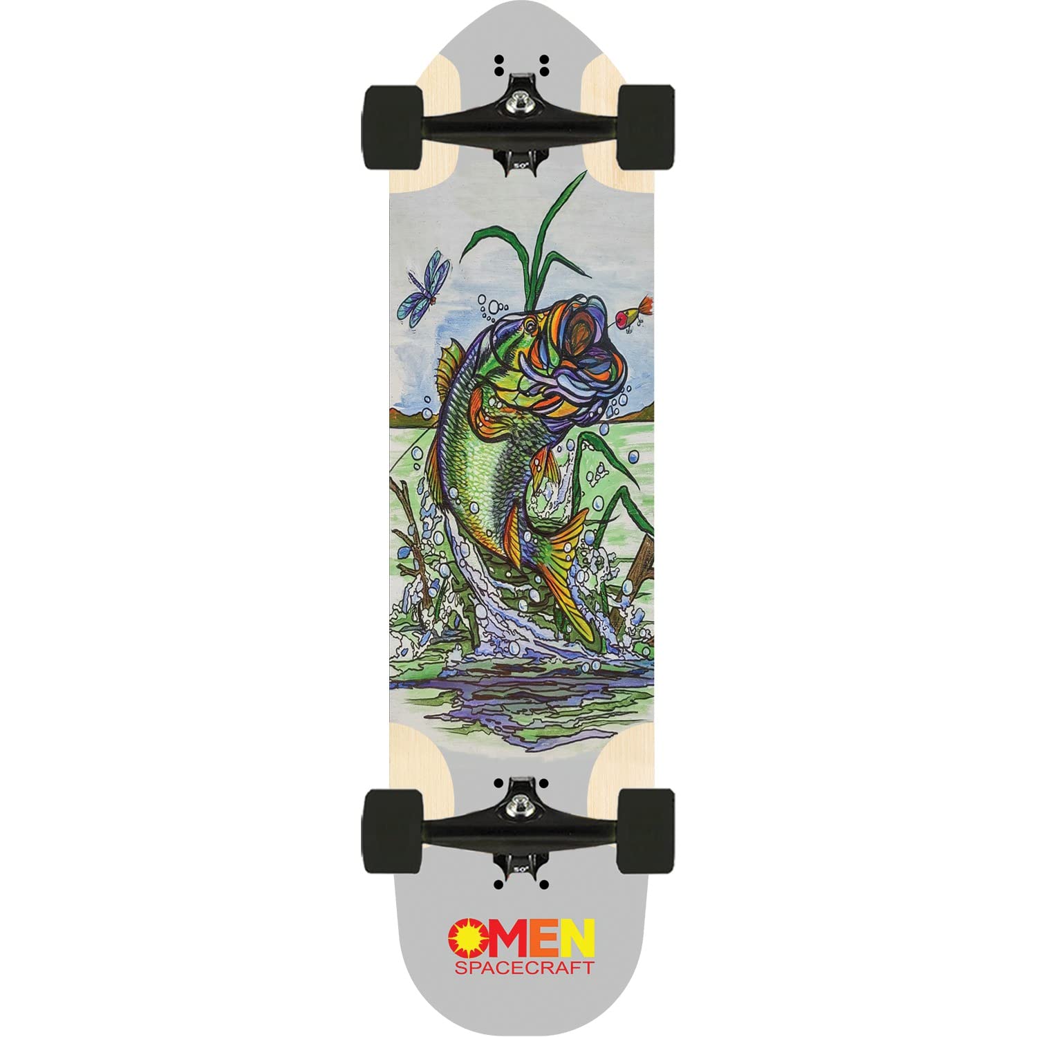 Omen Boards Giza Bigmouth Longboard Complete Skateboard - 9.67
