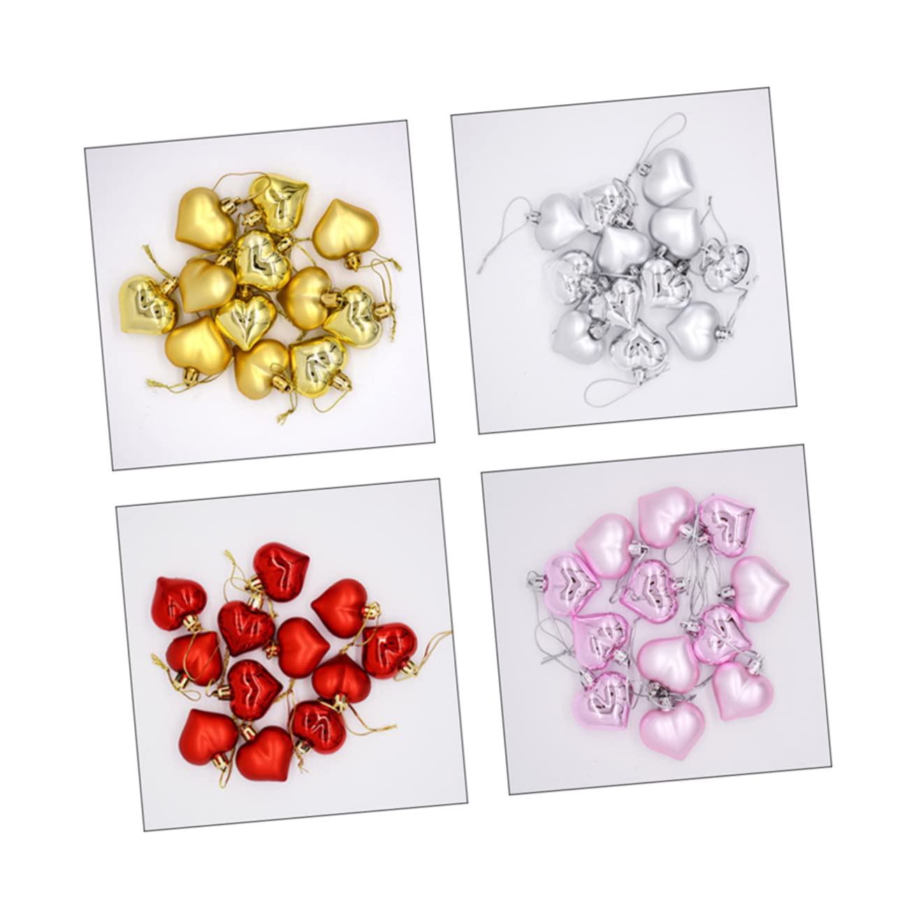 Ciieeo 8 Cajas De Navidad Adornos Colgantes De Corazón para Árbol De Navidad Bola De Navidad para Manualidades DIY Colgante Decorativo Decoraciones para Árboles De Navidad Guirnalda
