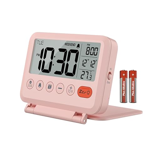 Digital Travel Alarm Clock 3 . 54 inch LCD Display, 9 Minute Snooze, 2 Volume Levels, Backlight