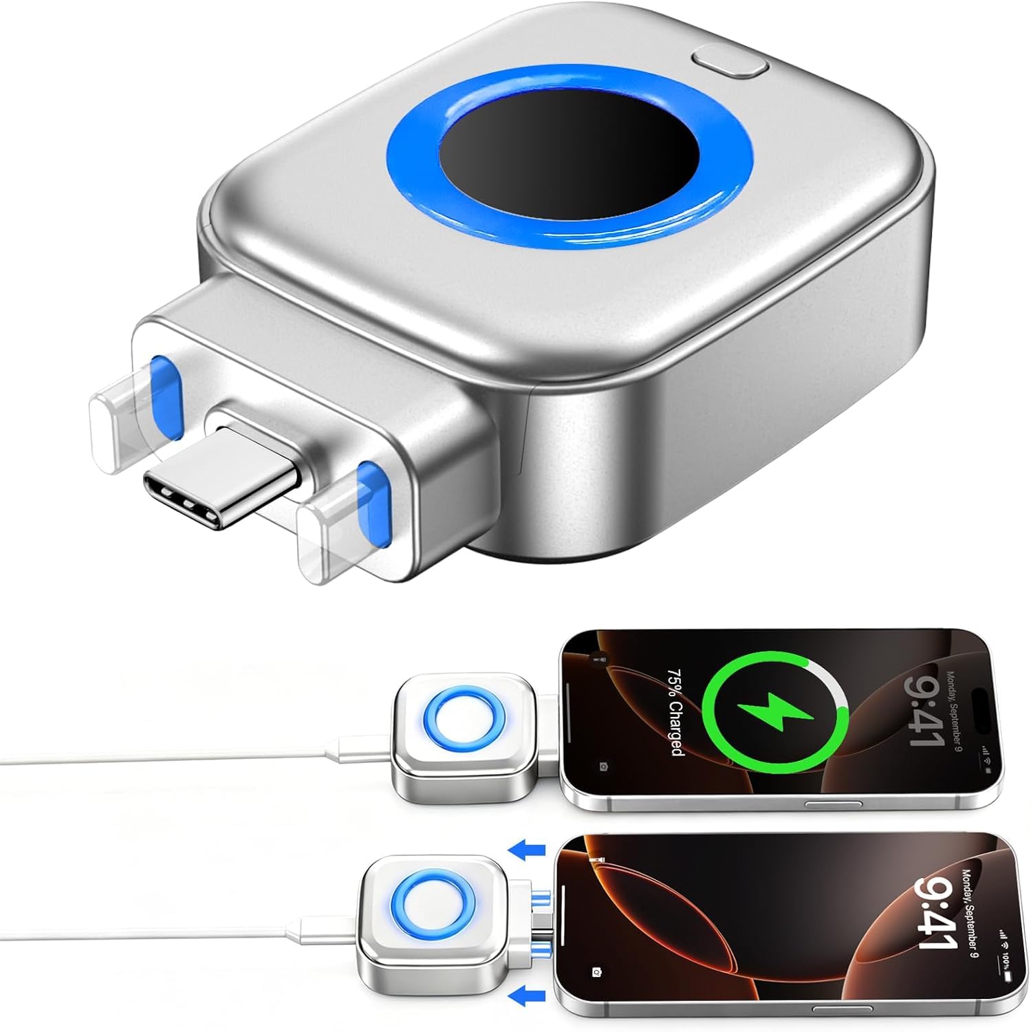 Generic 2-in-1 USB-C Magnetic Wireless Charger for iPhone 15/16 - Image 1