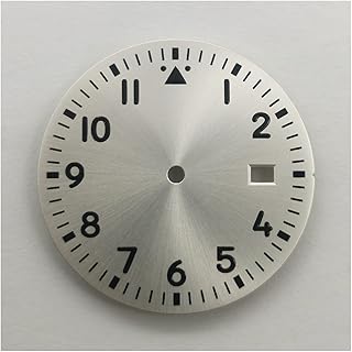 KNOKR 34mm Watch Dial Luminous Pilot Style Fit NH35 NH35A NH36 Movement Watch Watch dial (Color : White)