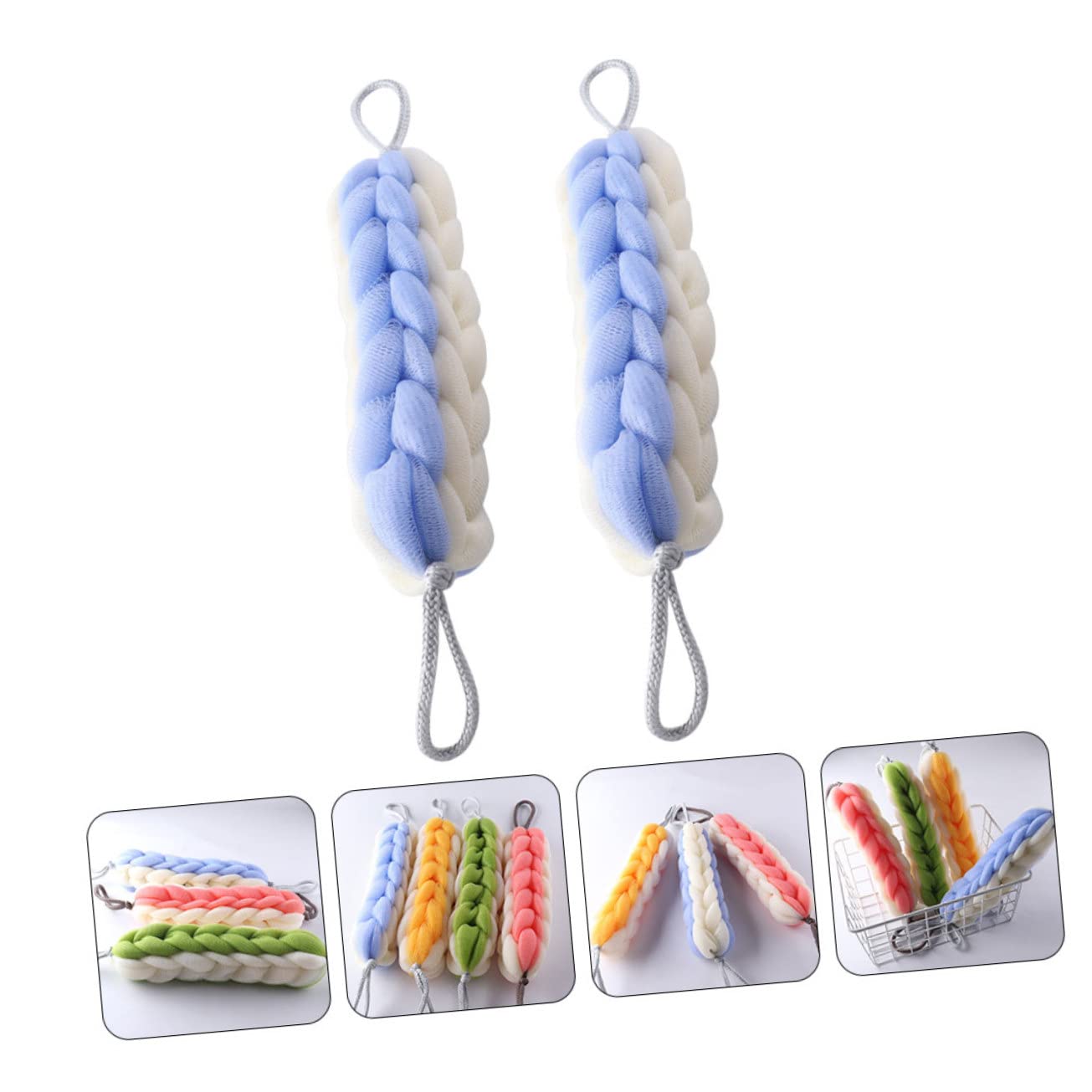 minkissy 2 Set Di Scrubber Per Doccia Per Il Corpo Per Il Bagno Esfoliante Per La Schiena Spazzola Per Doccia Da Uomo E Da Donna 2 Pezzi*2