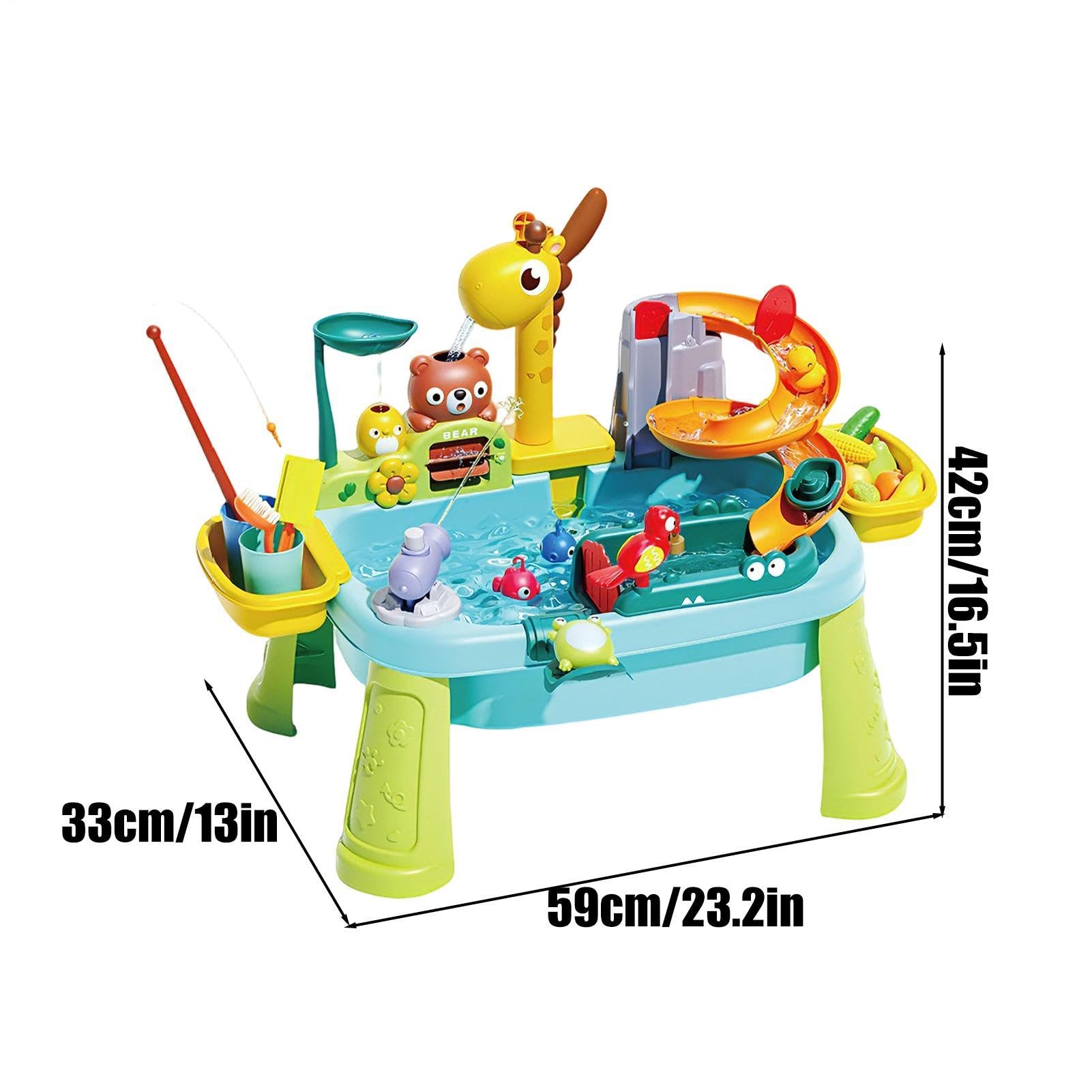 Generisch Stół wodny dla dzieci, kran żyrafowy, zabawka edukacyjna, wędkarstwo, letnia zabawka sensoryczna do aktywności na świeżym powietrzu, do odgrywania ról, koordynacji ręka- , do ogrodu, na