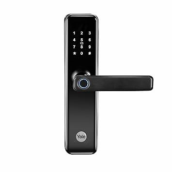 Yale YDME 50 NxT, Smart Door Lock with Biometric, Pincode, RFID Card & Mechanical Keys, Color- Black, for Home & Office (Free Installation)