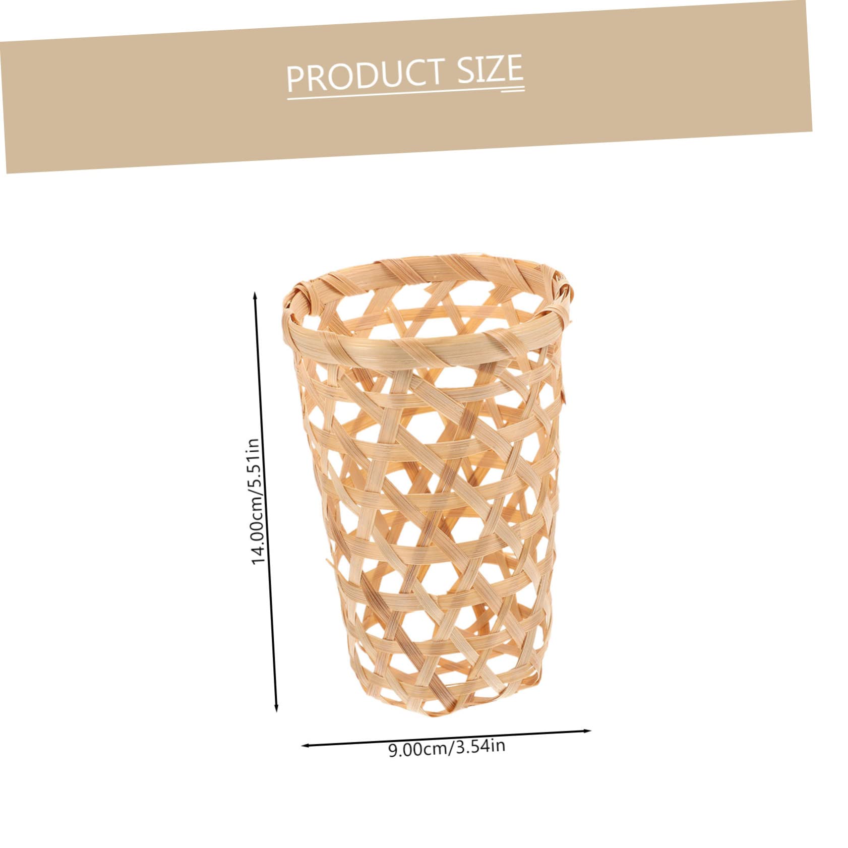 Happyyami 4Pcs Natural Woven Storage Baskets Rustic Snack Serving Sundries Organizer Lightweight and for Fruits Vegetables Home Height