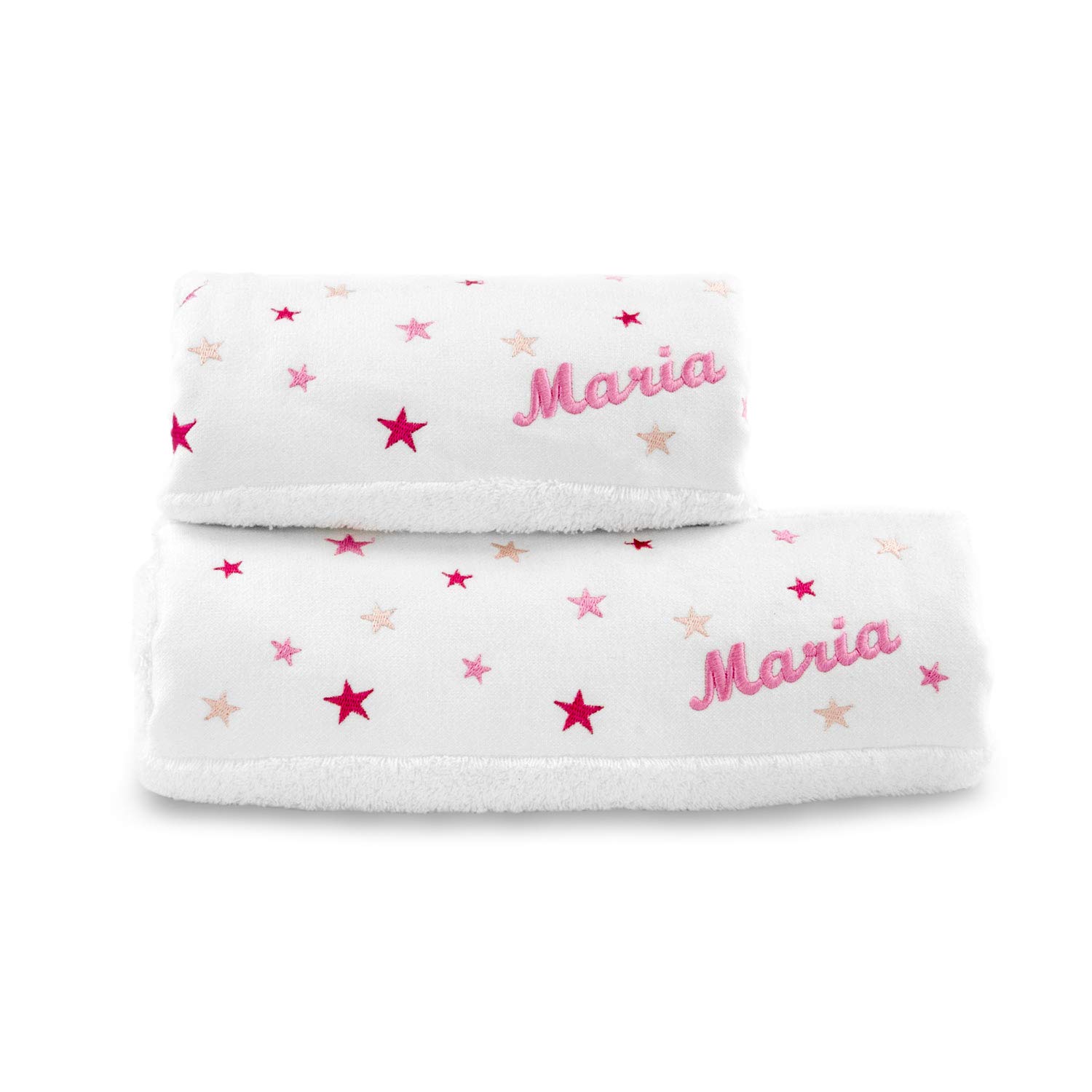 BGEUROPE Juego de toallas de baño personalizadas con estrellas, color rosa