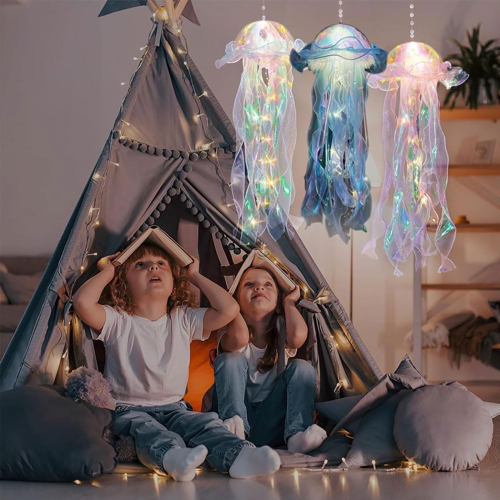 Lanterna di Meduse LED - Lanterne Colori da Appendere a Sirena, per Feste a Tema Oceano e Natale per Bambini