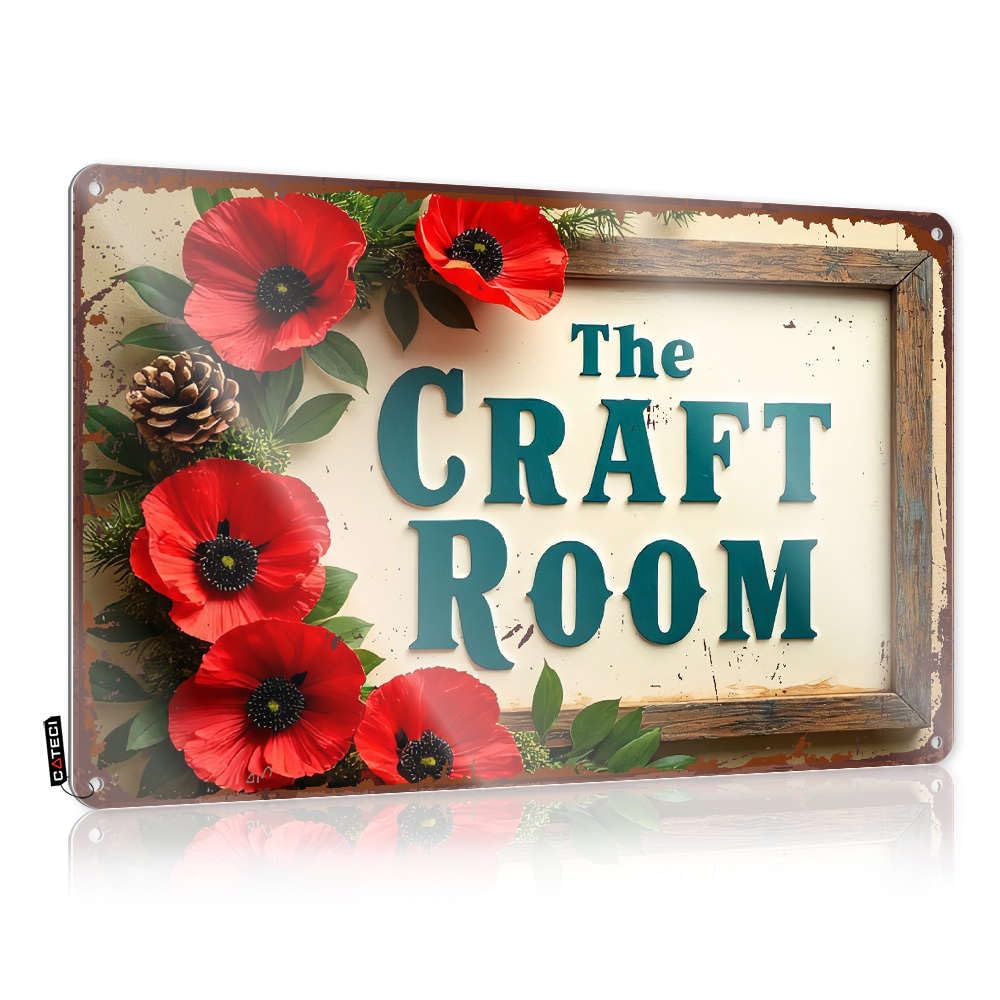 The Craft Room Signage Decaor Beach Hanging | Funny Signs Housewarming Gift Vintage Metal Wall Decor(20X30CM)