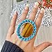 Tiger Eye Turquoise Ring, 925 Sterling Silver, Long Large Gemstone Ring, Ring For Women, Cluster Jewelry, Big Tiger Eye Jewelry, Handmade Jewelry, Cocktail Ring, Christmas Day Ring