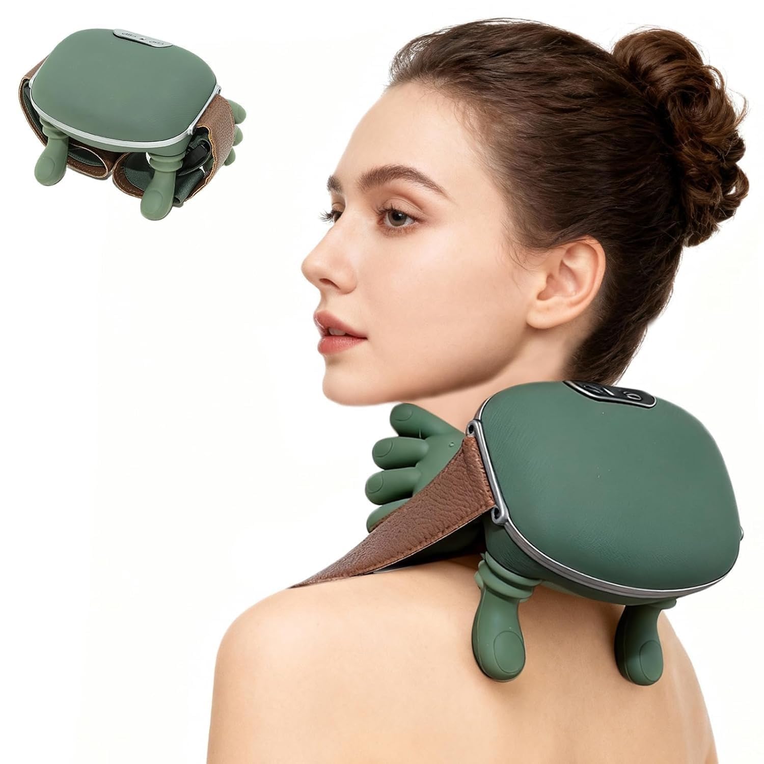 Bionic Heated Massager, Wireless Portable Shiatsu Neck and Back Massager, Electric Deep Tissue 4D Kneading Massage, Simulated Human Hand Design for Pain Relief and Muscle Relax pack of 1-image-21