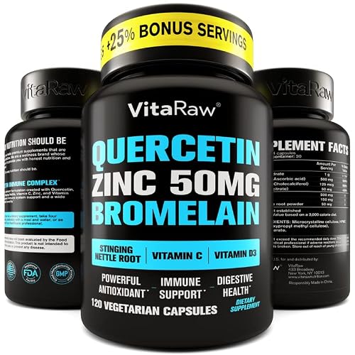 𝗪𝗜𝗡𝗡𝗘𝗥 Quercetin 500Mg Supplement With Bromelain, Vitamin C, Zinc 50Mg, & Vitamin D3 5000 Iu - For Anti Inflammation, Immune Response, And Overall Health - 5 In 1 Immunity Health Supplement #TOP11