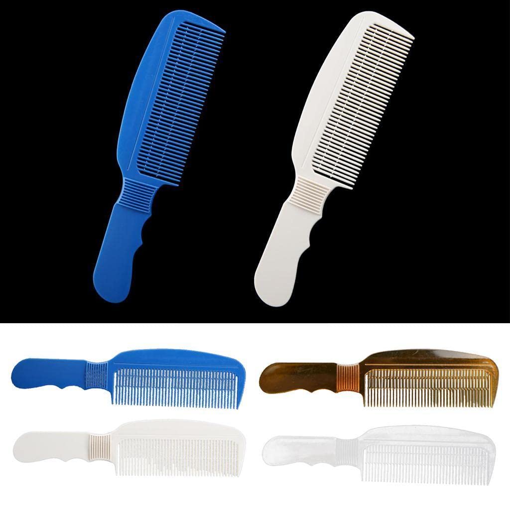COMBR PVC Hair Cutting Flat Top Clipper Comb Fine Tooth Detangling Comb Blue