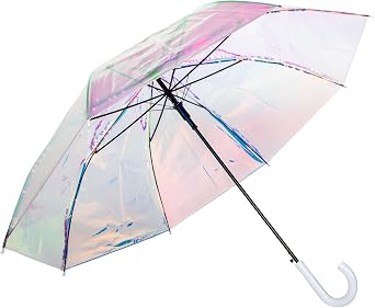 ShedRain Iridescent Stick Umbrella, 50" Canopy Coverage, Crook Handle