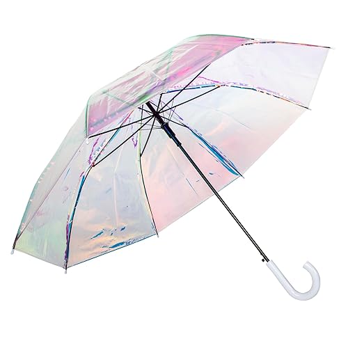 ShedRain Iridescent Stick Umbrella, 50" Canopy Coverage, Crook Handle